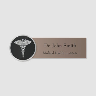 Silber Berufliche Medizin Caduceus Namensschild