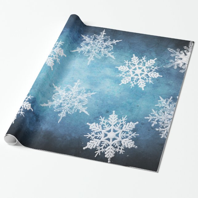 Silber & Blau Geschenkpapier (Ungerollt)