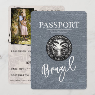 Silber Brasilien Reisepass Save The Date