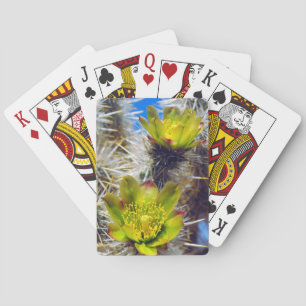 Silber Cholla Kaktus Wildblumen Spielkarten