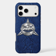 Silber-Chrom-Geometrischer Hai-Blauer Python-iPhon