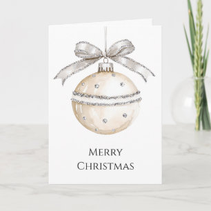Silber Creme Bogen Ornamente Weihnachten Karte