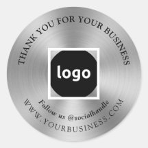 Silber | Danke | LOGO-Sticker für Unternehmen