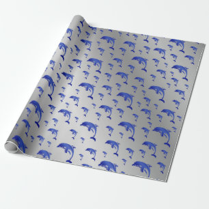 Silber, Delfin, Fisch, Natur, Wasser, Design, Geschenkpapier