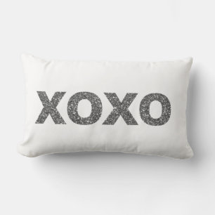 Silber des Glitzer-XOXO Lendenkissen