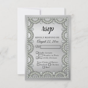 Silber   Diamond Wedding   Jubiläum-UAWG RSVP Karte