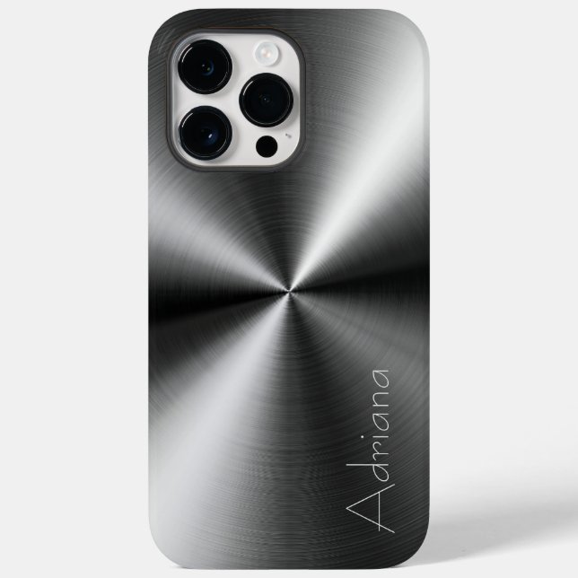 Silber Edelstahl-Druck Case-Mate iPhone 14 Pro Max Hülle (Rückseite)