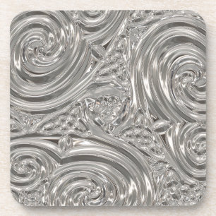 Silber elegantes viktorianisches Nouveau Getränkeuntersetzer