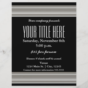 Silber-Eleganz-Glamour-Event-Flyer-Poster Flyer