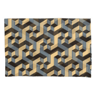 Silber-Elfenbein-Geometrische-Komplex-Fliese Kissenbezug