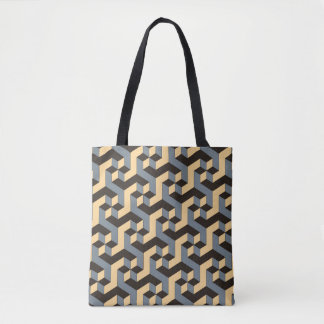 Silber-Elfenbein-Geometrische-Komplex-Fliese Tasche