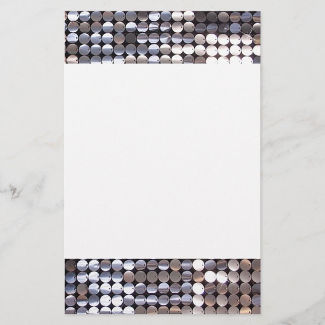 Silber-Funkelsequenz-Look Briefpapier (Vorderseite)