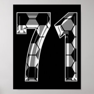 Silber-Fußball-Muster Nummer 71 Trikot Spieler Tri Poster