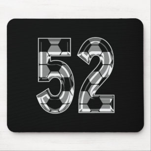 Silber-Fußballmuster Nummer 52 Trikot Spieler Trik Mousepad