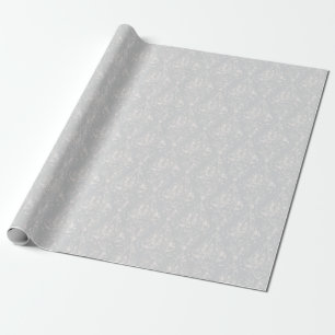 Silber gealtertes Damast-Muster Geschenkpapier