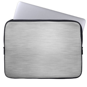 SILBER GEBÜRSTETER STAHL GEDRUCKT LAPTOPSCHUTZHÜLLE