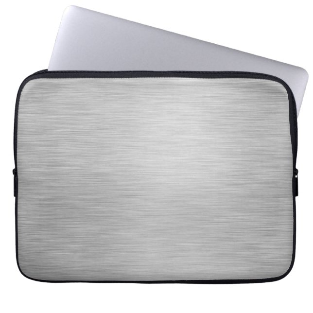 SILBER GEBÜRSTETER STAHL GEDRUCKT LAPTOPSCHUTZHÜLLE (Vorderseite)