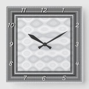 Silber gebürsteter Stahlblick-Hintergrund Quadratische Wanduhr