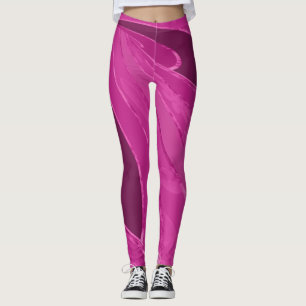 Silber gekrümmte Linien, rosa abstrakt Leggings