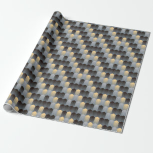 Silber geometrische Gebäude, abstraktes Muster. Geschenkpapier
