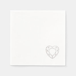Silber geometrisches Herz (kleine) Hochzeitsnapkin Serviette
