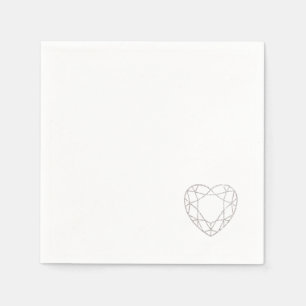 Silber geometrisches Herz (kleine) Hochzeitsnapkin Serviette