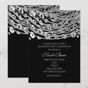 Silber Glam Cheetah Druck Exotische Party-Einladun Einladung