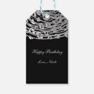 Silber Glam Cheetah Druck Exotischer Tierdruck Geschenkanhänger