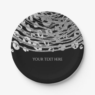 Silber Glam Cheetah Print Exotischer Druck Party Pappteller