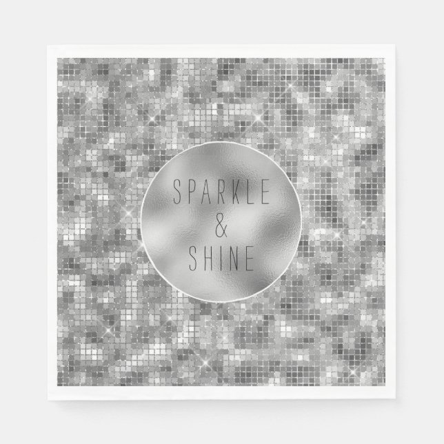 Silber Glanz Serviette (Vorderseite)