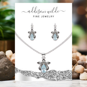 Silber Glitter-Diamant-Halskette Ohrring-Display Visitenkarte
