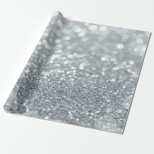 Silber Glitter Funkeln Bokeh Lichter Glamour Chic Geschenkpapier