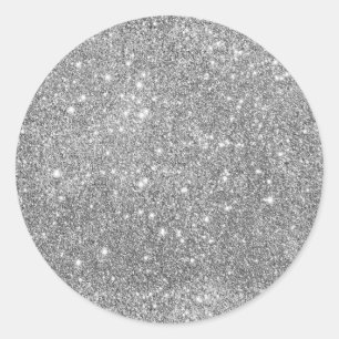 Silber Glitter Funken Runder Aufkleber