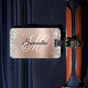 Silber Glitter Glänzendes Roségold Glamour Gradien Gepäckanhänger