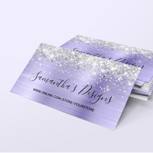 Silber Glitter Immergrün Folie Online-Shop Visitenkarte