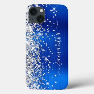 Silber Glitter Königlich Blau Folie Girly Signatur Case-Mate iPhone Hülle