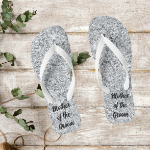 Silber Glitter Mutter der Braut Bräutigam Hochzeit Flip Flops