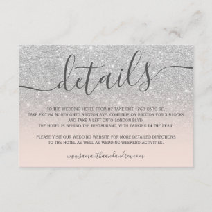 Silber-Glitter-Ombre-Blush-Pink-Schrift-Details Begleitkarte
