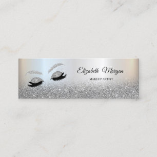 Silber Glitter Ombre Elegante Falsche Wimpern Mini Visitenkarte