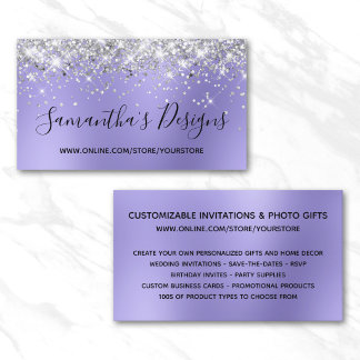 Silber-Glitter Periwinkle-Blur-Onlineshop Visitenkarte