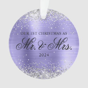 Silber-Glitter Periwinkle-Folie Unser erstes Weihn Ornament