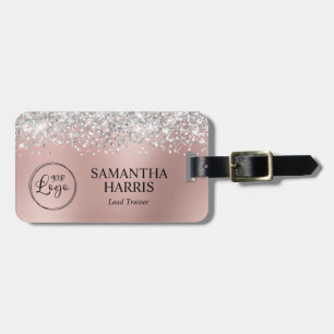 Silber Glitter Rose Gold Ombre Logo Gepäckanhänger