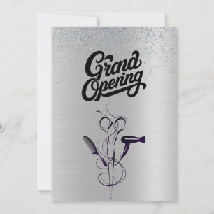 Silber Glitter Schönheitssalon Grand Opening  Einladung