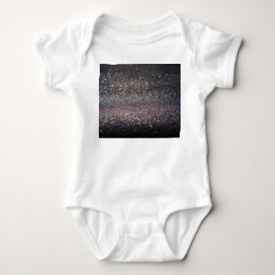 Silber Glitter: Schwarzes Bokeh Weihnachten Baby Strampler