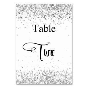 Silber-Glitzer-Kalligraphie Tabelle zwei Tischnummer