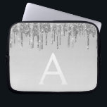 Silber-Glitzer und Sparklogramm Laptopschutzhülle<br><div class="desc">Silver Imitats Dripping Glitzer und sparkle Elegant Monogram Case. Dieser Fall kann so angepasst werden,  dass er Ihren Anfangs- und Vornamen enthält.</div>