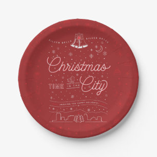 Silber Glocken Weihnachten 7" Papier Teller