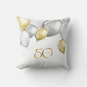 Silber/Gold 50. Jubiläum werfen Kissen. Kissen