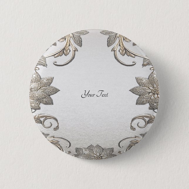 Silber-Gold-Blumenknopf Button (Vorderseite)
