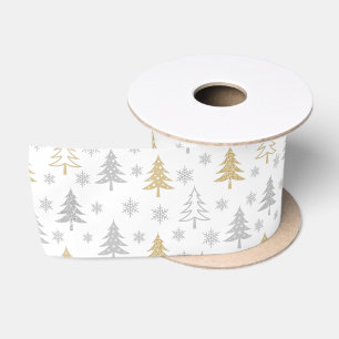 Silber-Gold-Glitter-Schimmer-Festlich-Christmasbau Satinband